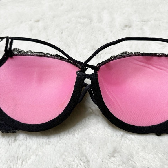 PINK VS Lace Date Night Push Up Bra in Black Lace Women’s 34C - Picture 6 of 9